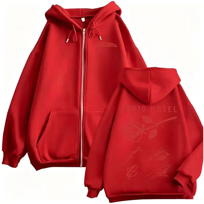 Tokio Hotel ARENA TOUR 2026 Signature Zipper Hoodies Men's Fashion Classic Sweatshirt Jacket Coats Casual Fleece Zip Up Pullover — image 9