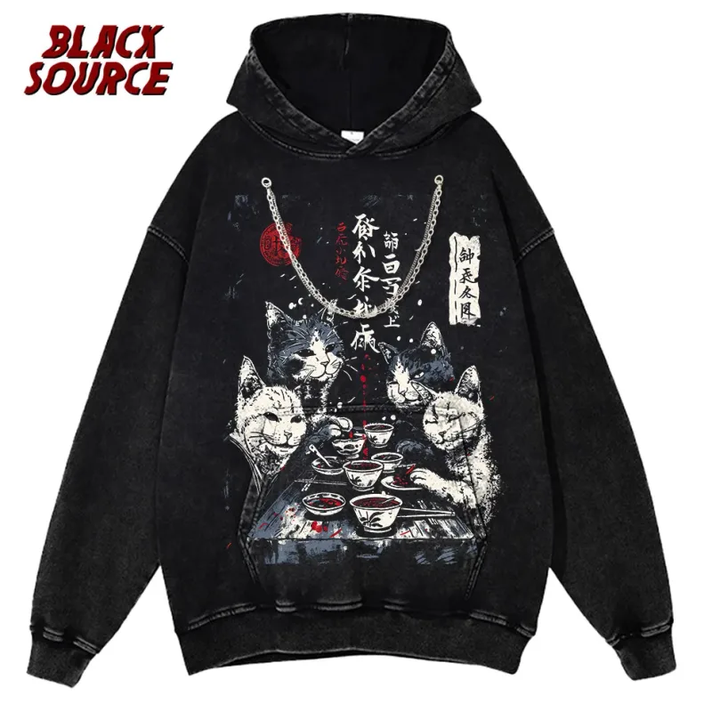 T078 Cute Cartoon Cow Print Hoodie, Washed Neutral Style Pullover Sweatshirt, Fashion Trend Casual Streetwear Daily Wear — image 13