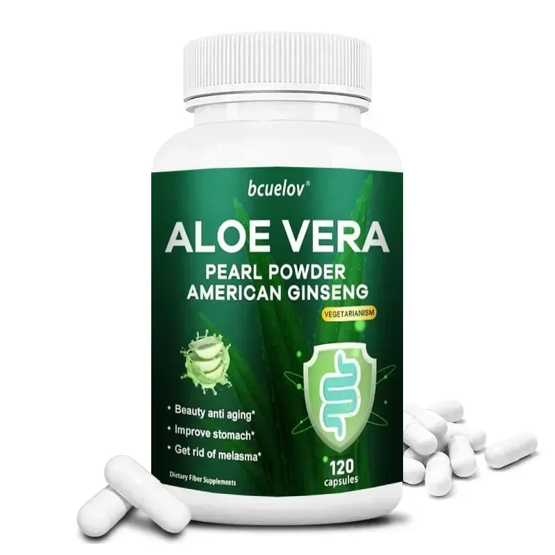 Aloe Vera Extract Capsules Helps Relieve Constipation Colon Cleansing and Detoxification and Manages Weight Metabolism
