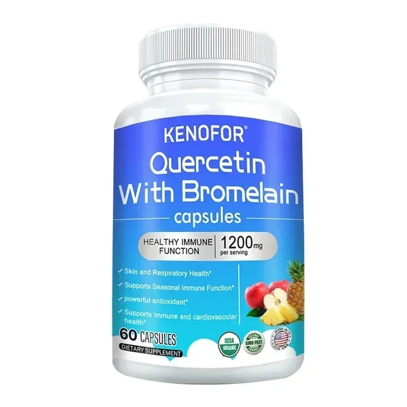 Quercetin + Bromelain Complex Capsules 1200mg - Immune Joint & Digestive Support with Vitamin C & D3 30/60/120 Counts — image 9