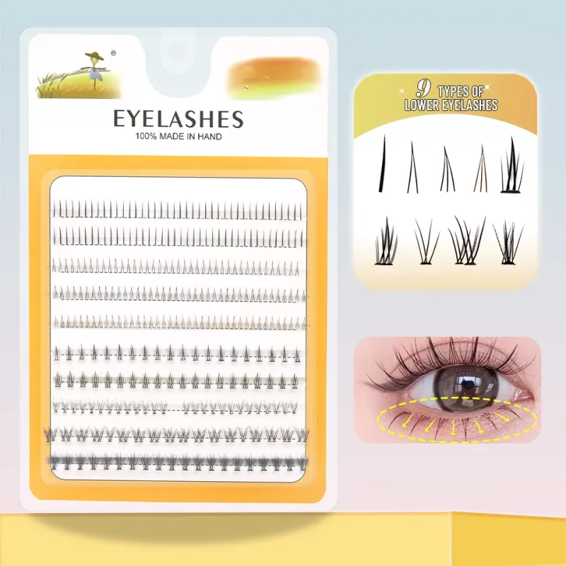 Colorful Fox DIY Segmented False Eyelashes Cluster Reusable Enlarge Eye Daily Use Multi Style Fusion Colorful DIY Cluster Lashes