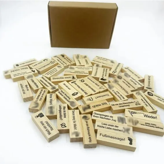 48Pcs Wooden Sex Block Tumbling Tower Stacking GamesGame For Adults Sex Toys Valentine For Couples Erotica Party SM Block — image 11