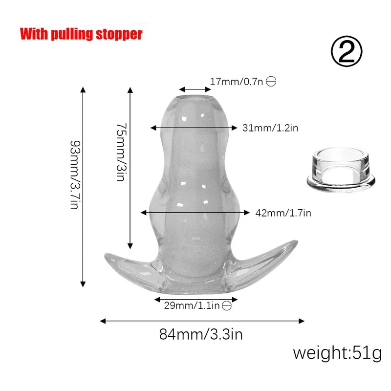 Purple TPE Hollow Tunnel Butt Plug Set - Graduated Open Anal Stretcher Plugs Flexible Sex Toy para sa Mga Lalaki at Babae — image 28