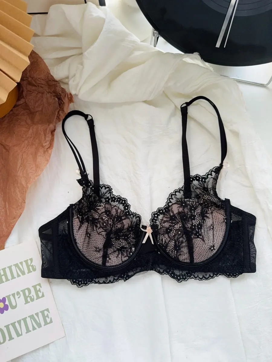 Sexy Black Lace Lingerie Set with Underwire Comfortable Lift for Larger Busts — image 6