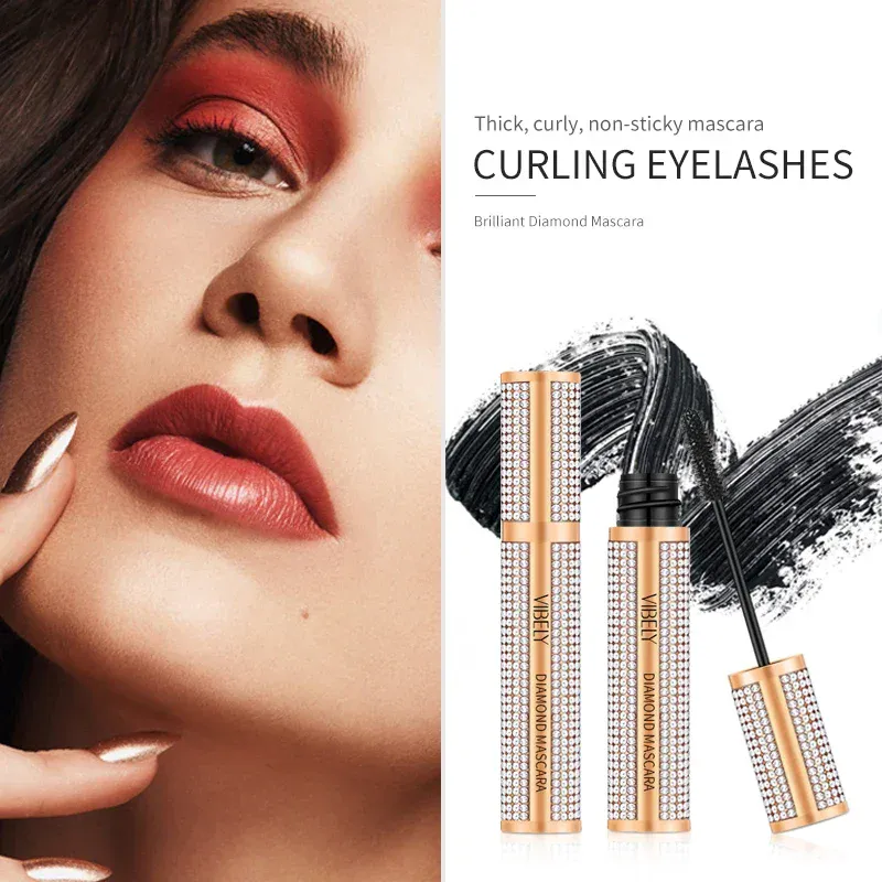 Diamond 4D Mascara Silk Fiber Waterproof Long Eyelash Extension Lengthening Thick Black Mascara Eye Makeup Products Cosmetics — image 5