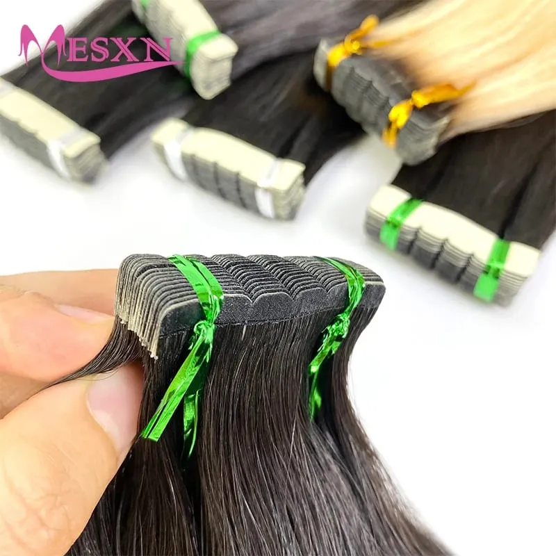 Mini Tape In Hair Extensions 100% Human Hair Real Natural Hair Tape Brown Blonde Can Be Permed And Dyed For Salon — image 2