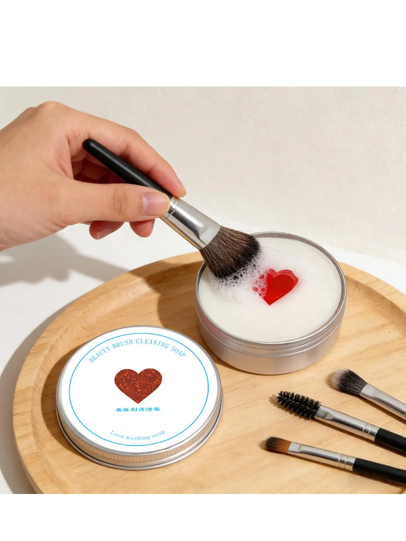 Portable Makeup Brush Cleaning Soap Natural Multipurpose Reusable Travel Cosmetic Cleaner Soap Deep Fast Effective Clean for Makeup Brushes Powder Puffs Various Beauty Washing Supplies — image 4