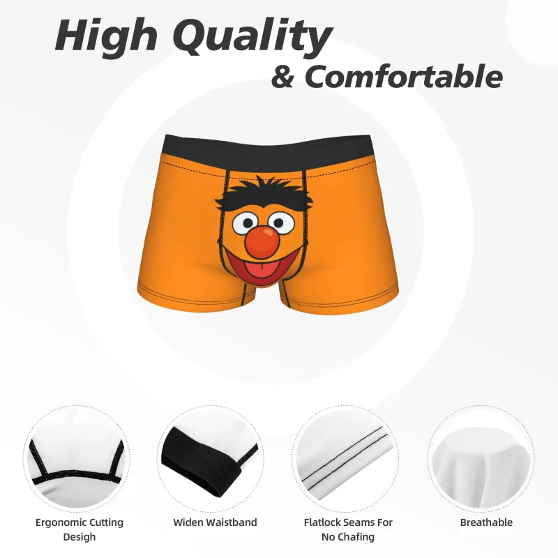 S-Sesames Streets Tango Elmo & Grover Pakaian Dalam Lelaki Seluar Pendek Seluar Dalam Lucu Boxershorts Kualiti Customs Seluar Dalam Besar