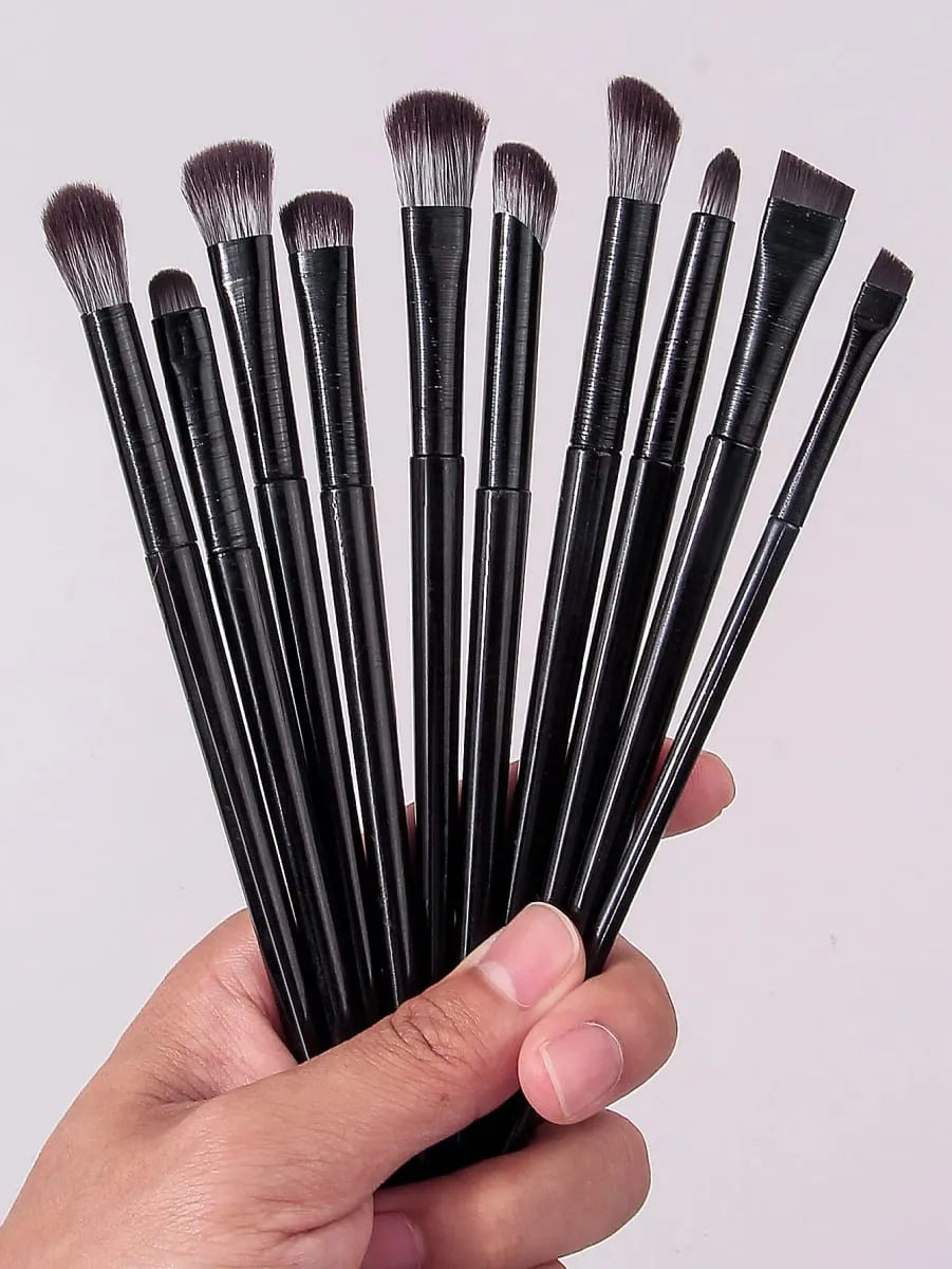 10-Piece Eye Makeup Brush Set: Eyeliner Eyeshadow Aegyo-sal Brushes with a PU Leather Makeup Brush Pouch — image 6