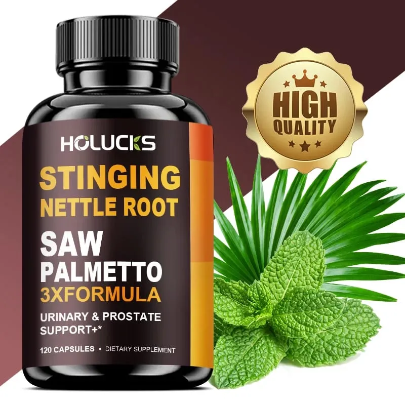 Stinging Nettle Root & Saw Palmetto Capsules Help Promote Prostate Health Hair Growth Urinary Tract Support Premium Formula — image 1