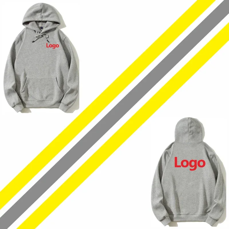 Cetakan Fesyen Hoodie Berkualiti Tinggi Logo Tersuai Kumpulan Peribadi Jenama Sulaman Lelaki dan Wanita Tebal 100 % Kapas Pullover Bulu — image 6