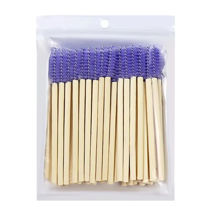 50Pcs Bamboo Handle Eyelash Brushes Mascara Wands Applicator Eye Lashes Extension Brush Eyebrow Spoolie Brushes Makeup Tool — image 13
