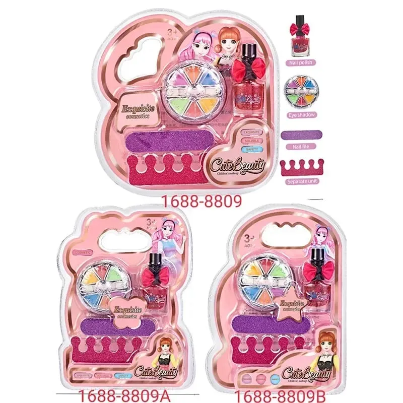Sada dětského make-upu Lesk na rty Lesk na rty Oční stíny Pilník na nehty Netoxický Makeup Princess Girl Kosmetika omyvatelný vánoční dárek pro dítě — image 3