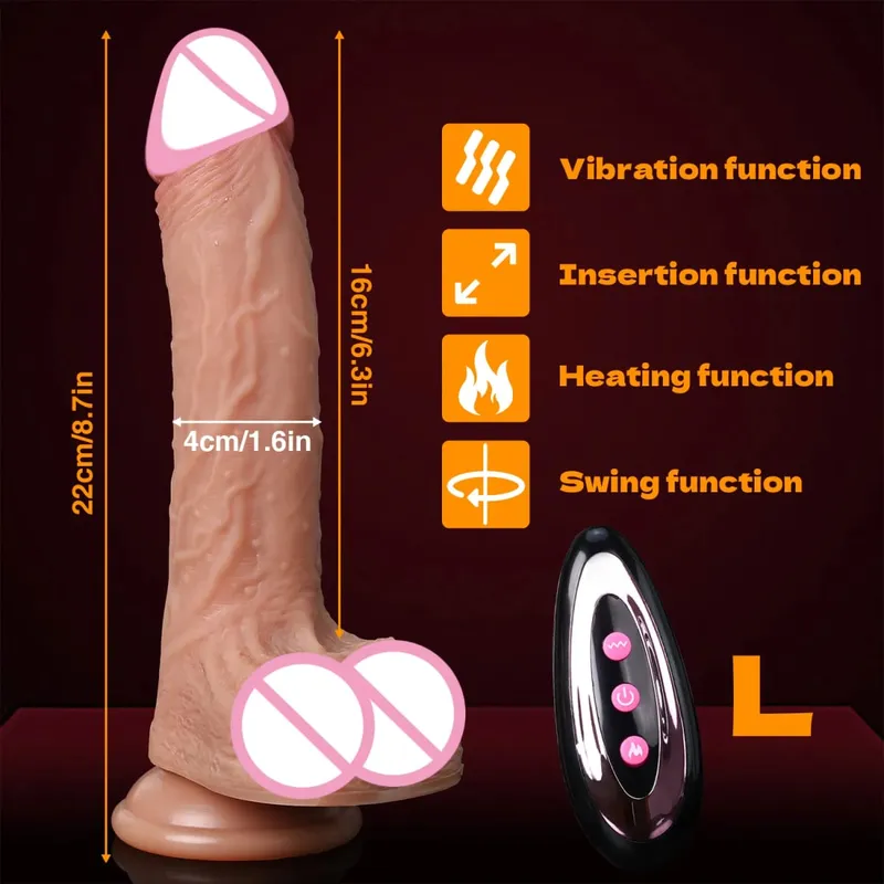 Realistic Dildo Telescopic Vibrator Artificial Penis Female Masturbation G-spot Vaginal Massager Big Dick Sex Toys For Women 18+