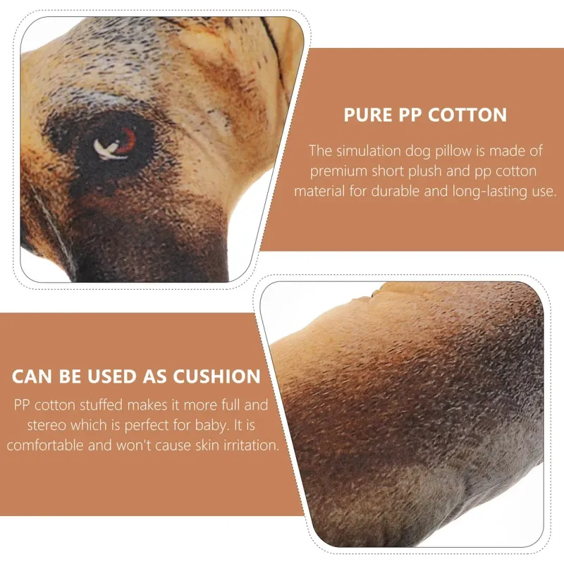 3D Simulation Dog Pillow High Density PP Cotton Stuffed Full Body Stereo Shape Comfort Support Cushion for Kids Nursery Room — image 5