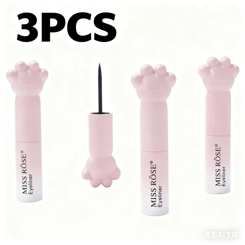 Pink Cat Paw Black Liquid Eyeliner Pen Fast Drying Long-lasting Smudge Proof Makeup Holding Premium Eye Liner Pen Eye Cosmetics — image 8