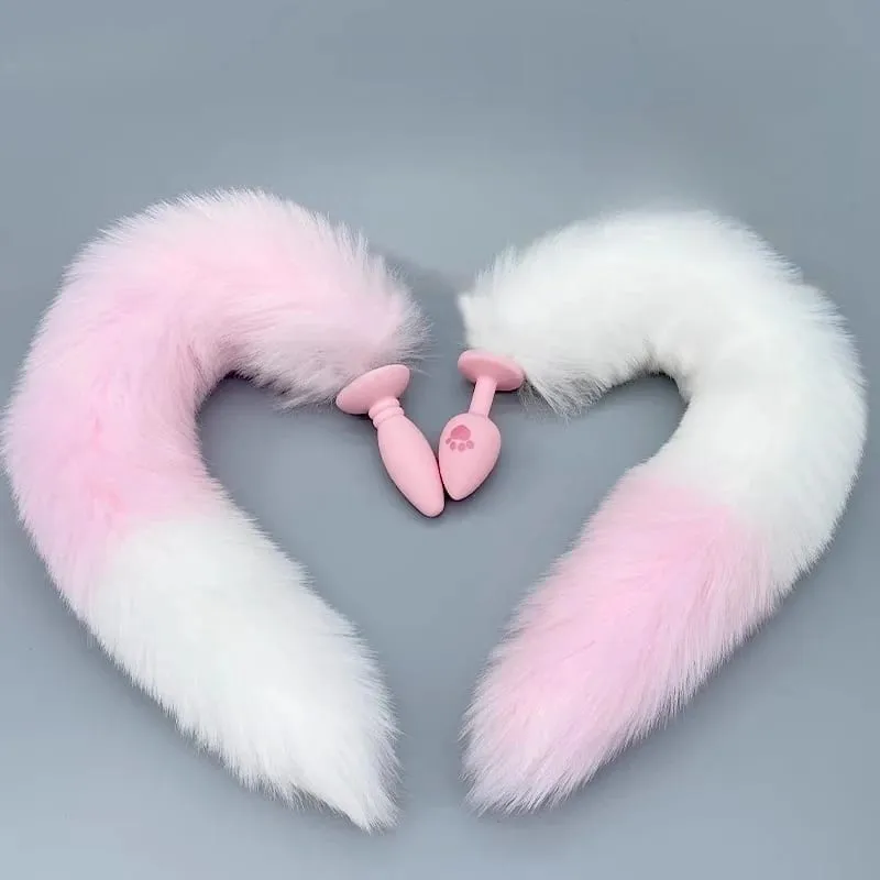 Small Silicone Butt Plug Dildo Vaginal Plug with Detachable Fake Soft Fox Rabbit Tail for Couple Anal Bead Dilator Sex Toys — image 3