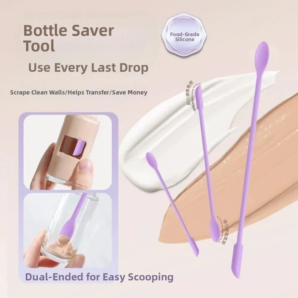 3pcs Portable Mini Silicone Scraper Double-head Lengthened Face Mask Brush Soft Jam Scraping Spoons Makeup Brushes Set — image 3