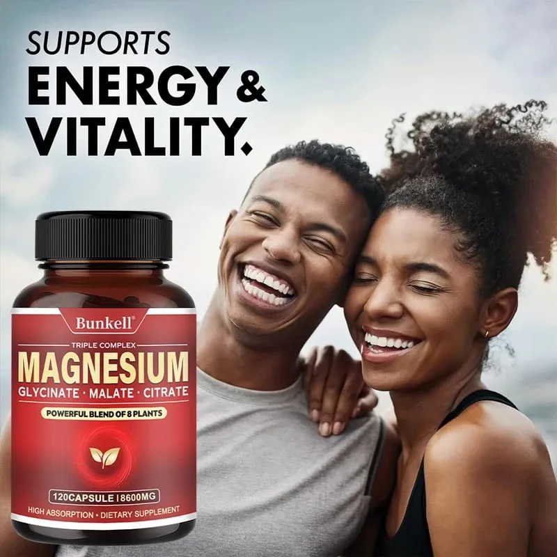 Magnesium Complex - Magnesium Glycinate Malate Citrate - Promotes Energy and Sleep Bone Health Gluten Free and Non-GMO — image 7