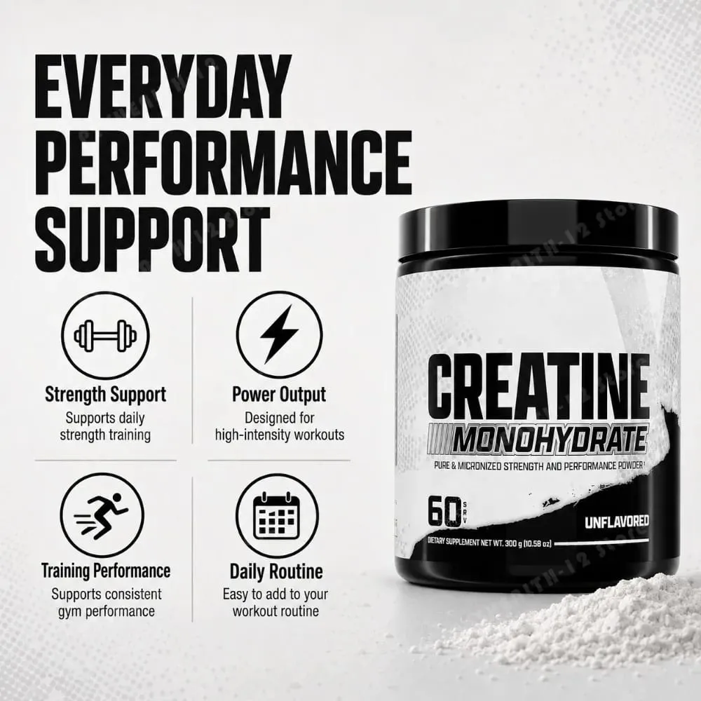 Creatine Monohydrate Powder 300g 60 Servings Micronized Unflavored Easy to Mix Strength Performance Muscle Growth Supplement — image 3