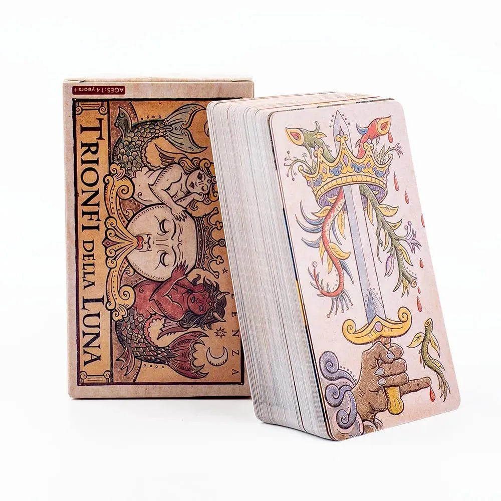 Trionfi Della Luna Tarot Russian Visions 81Pcs Divination Fate Tarot Oracle Cards Party Entertainment Board Game Cards 10.3*6Cm