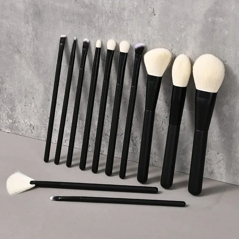 Natural Hair Makeup Brushes Travel Set 12PCS Portable With Eyebrow Eyeshadow Foundation Blending Brushes And Pouch — image 8