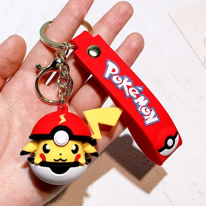 40 Style Wholesale Anime Pokémon Pikachu Eveen Keychain Cartoon Cute Charizard Keyring Student Backpack Car Key Chain Toys Gifts — image 13