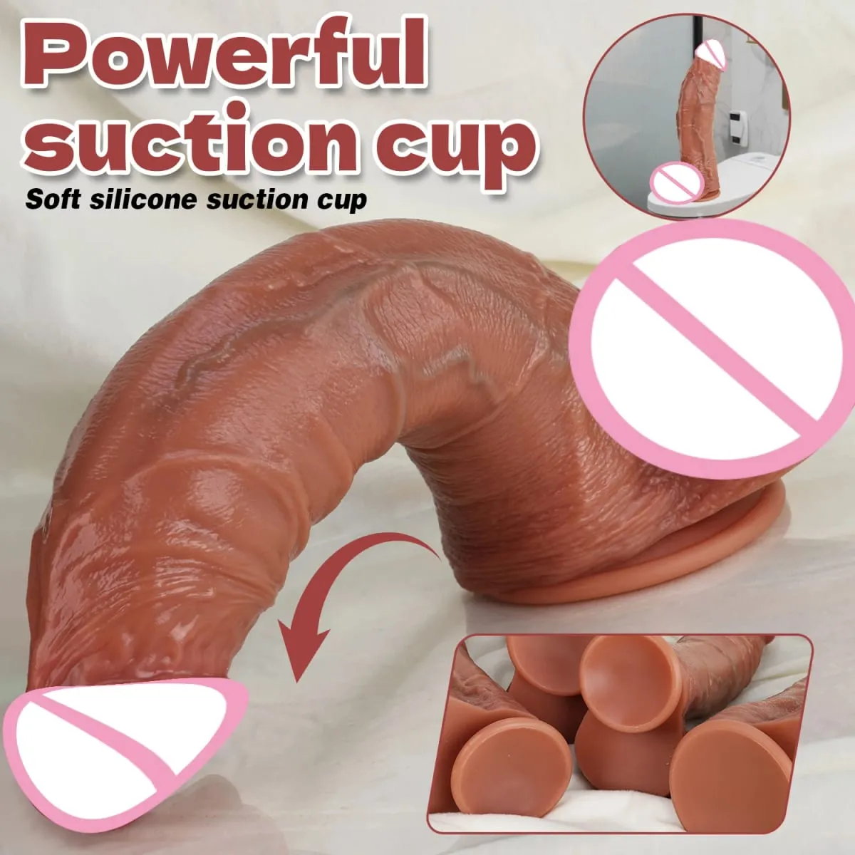 Oversize Realistic Dildo Vagina Anal Masturabtion Soft Silicone Penetration Penis G-Point Stimulator Dick Sex Toys for Women Men — image 4