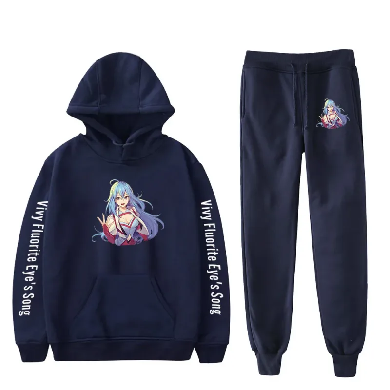 Harajuku Comfortable Vivy Fluorite Eye's Song Print Sweatshirt Sweatpants Hoodies+ Trousers Suit Boys/Girls 2 Piece Set Clothes — image 21