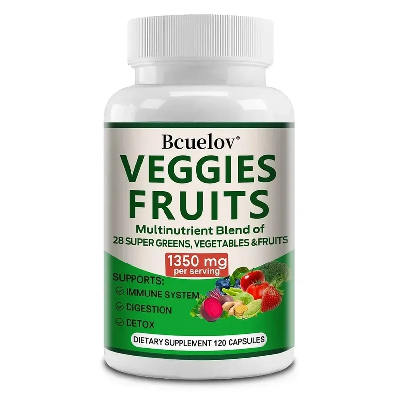 1350mg Fruit and Vegetable Supplement - 28 Complex Nutrients - Boosts Digestion Detoxification and Immune Support — image 9