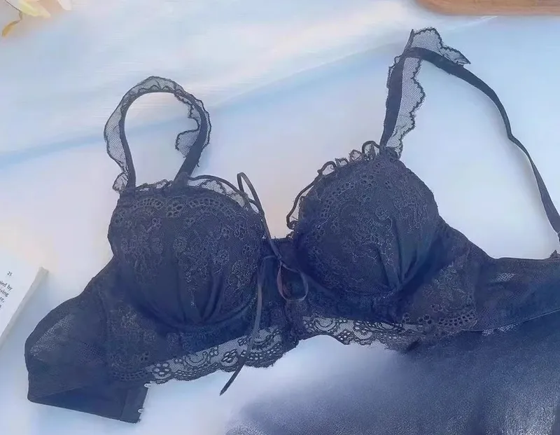 Japanese Style Lace Bralette Set Sexy Cute Underwear with Steel Ring for Small Breasts Push Up Bra & Panty Set Hot Sale Now! — image 10