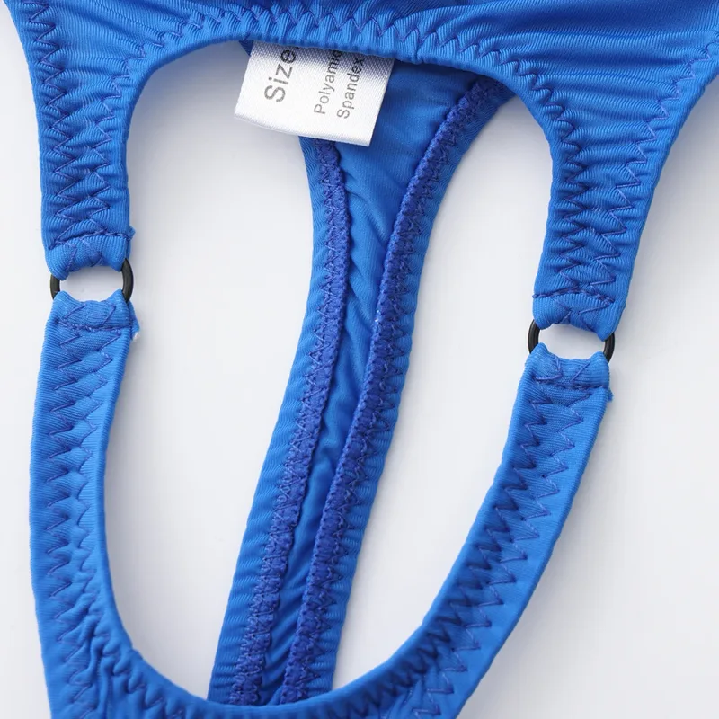 Sexy Men Underwear Thongs with Front Open Pouch Low Rise Fit High Elastic Stretch for Club Party 95%Polyester+5%Spandex