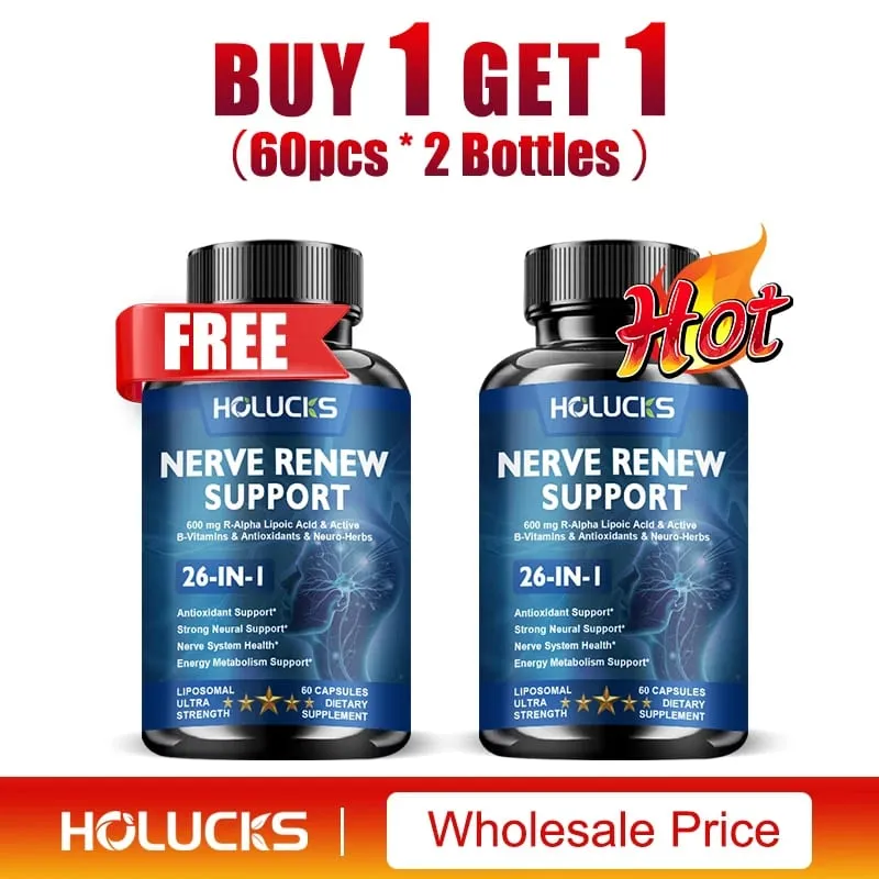 Nerve Renew Capsules Pins Needles Skin on Fire Fell Asleep. Vitamin B Complex R-Alpha Lipoic Acid Neuro Botanical Blend — image 9