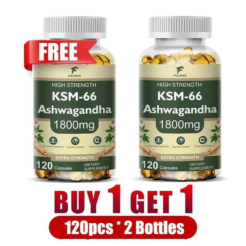 Buy 2 Get 2 Free! High-Potency KSM-66 Capsules 2100mg Supports Energy Focus & Physical Performance Pure Root Extract — image 9