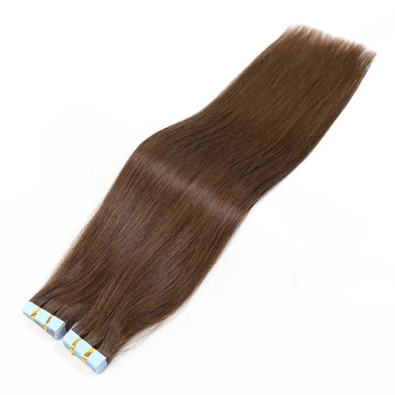 Honey Blonde Highlight Tape In Human Hair Extensions For Women Double Drawn Invisible Silky Straight Balayage Hair 20pcs/Pack — image 8