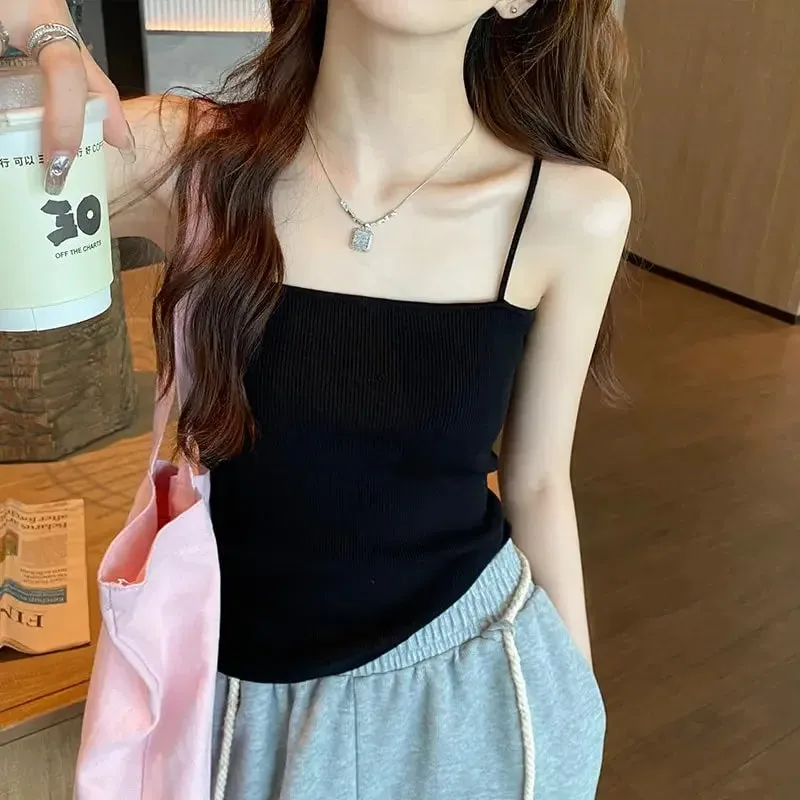Backless Strap Tank Top Casual Women Halter Crop Tops Summer Sleeveless Camis Slim Solid Short Female Tube Cropped Vest 2026