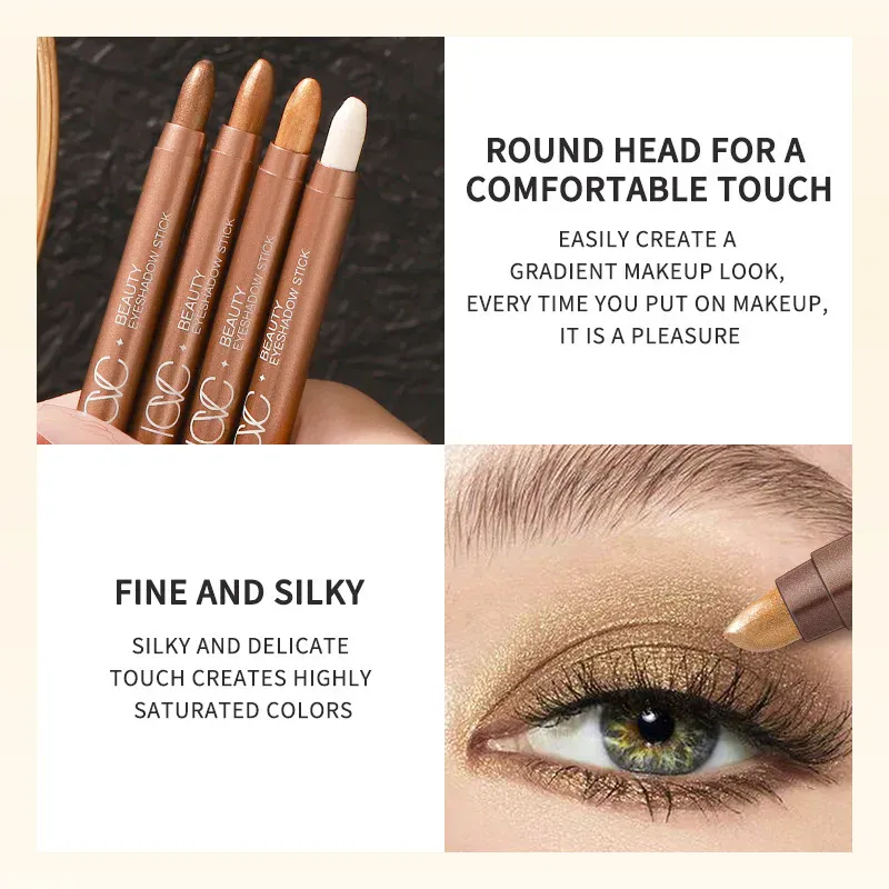 Double Head Waterproof Eyeshadow Sticks Long Lasting High Pigmented Shimmer Glitter Neutral Brown Eyeshadow Pencil Crayon Makeup — image 4