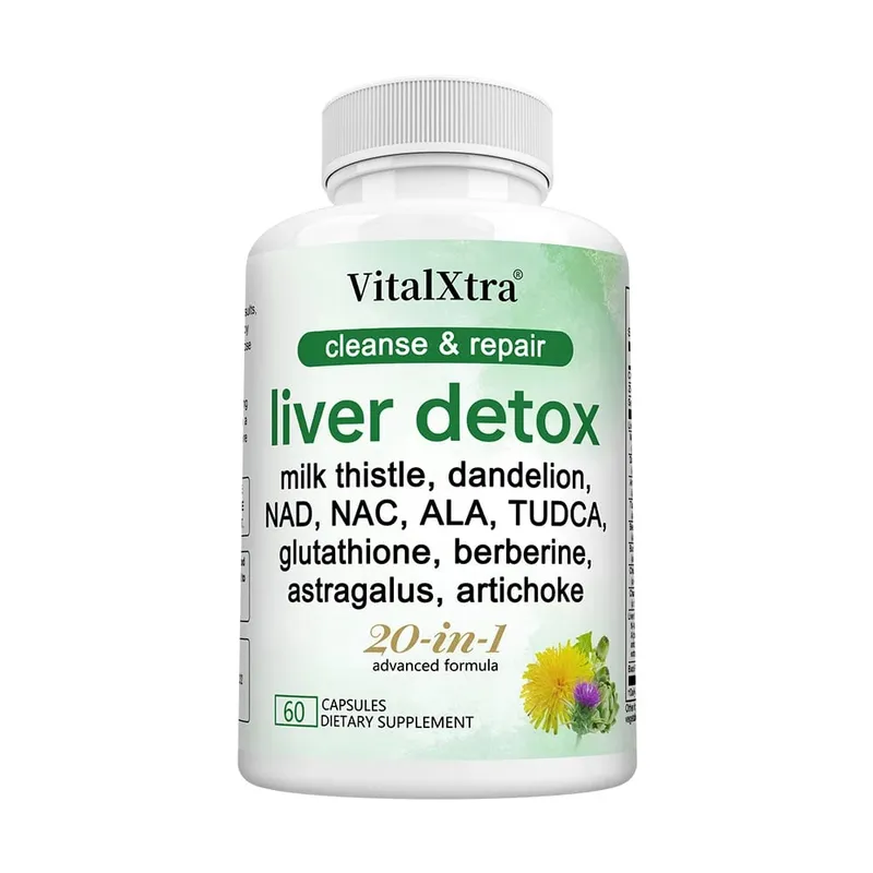 Liver Support Capsules Milk Thistle Extract Glutathione Dandelion Artichoke Liver Cleanse & Detox Antioxidant Digestion Support — image 10