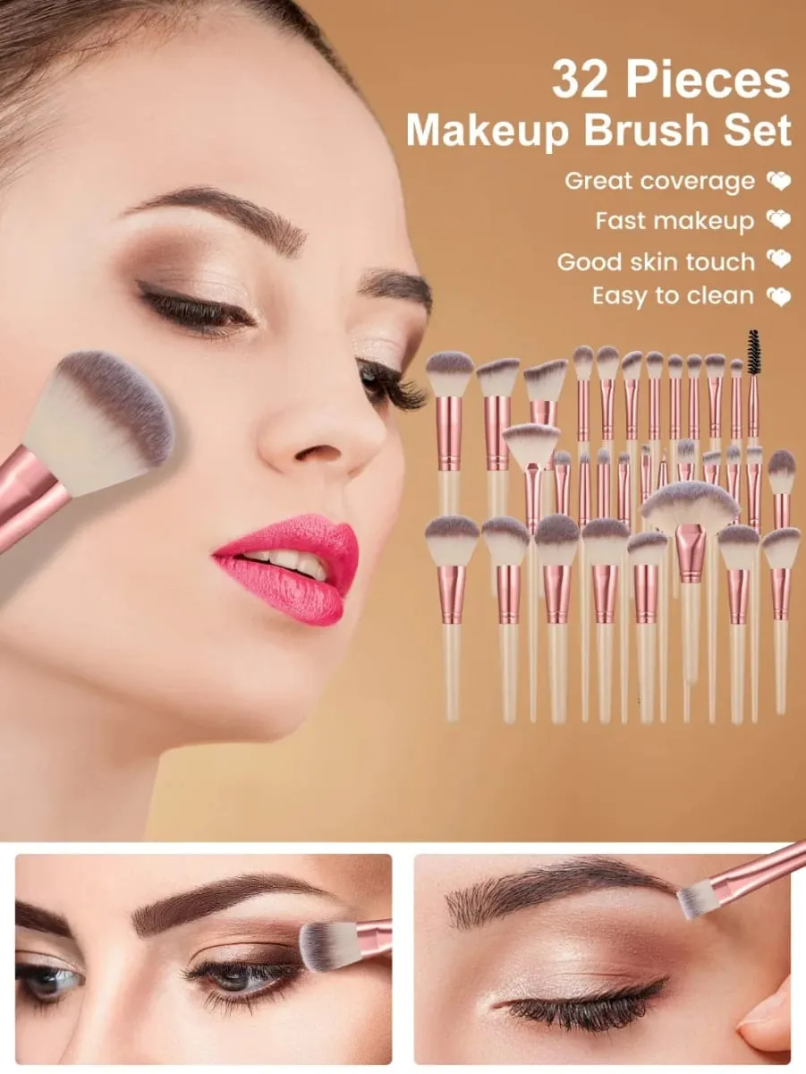 53PCS Makeup Tools:1PC cosmetic bag+32PCS Makeup brush set+8PCS Makeup Sponges+8PCS Powder Puffs+4PCS Makeup Tools — image 2