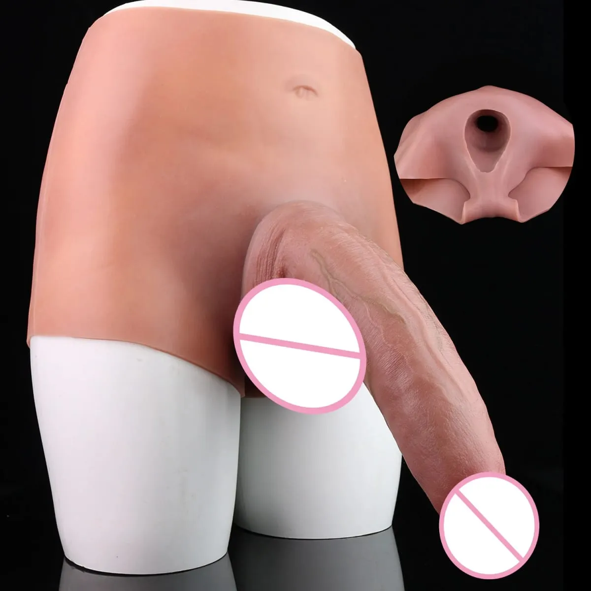 Thick Hollow Dildo Male Strap-On Huge Hollow Dildo Dick Extender Silicone Realistic Large Penis Sex Toy For Couples Sex — image 1