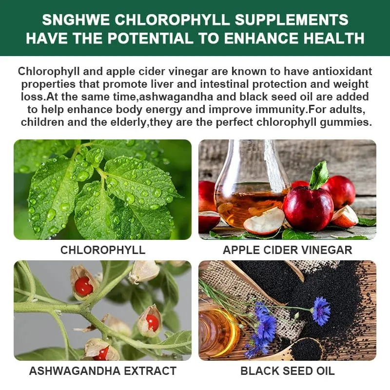 Gomas de clorofila - com ACV Vitamina D3 C E B12 - Desodorante natural Impulsionador de energia Imune e suporte à digestão Vegan 60 doces — image 5