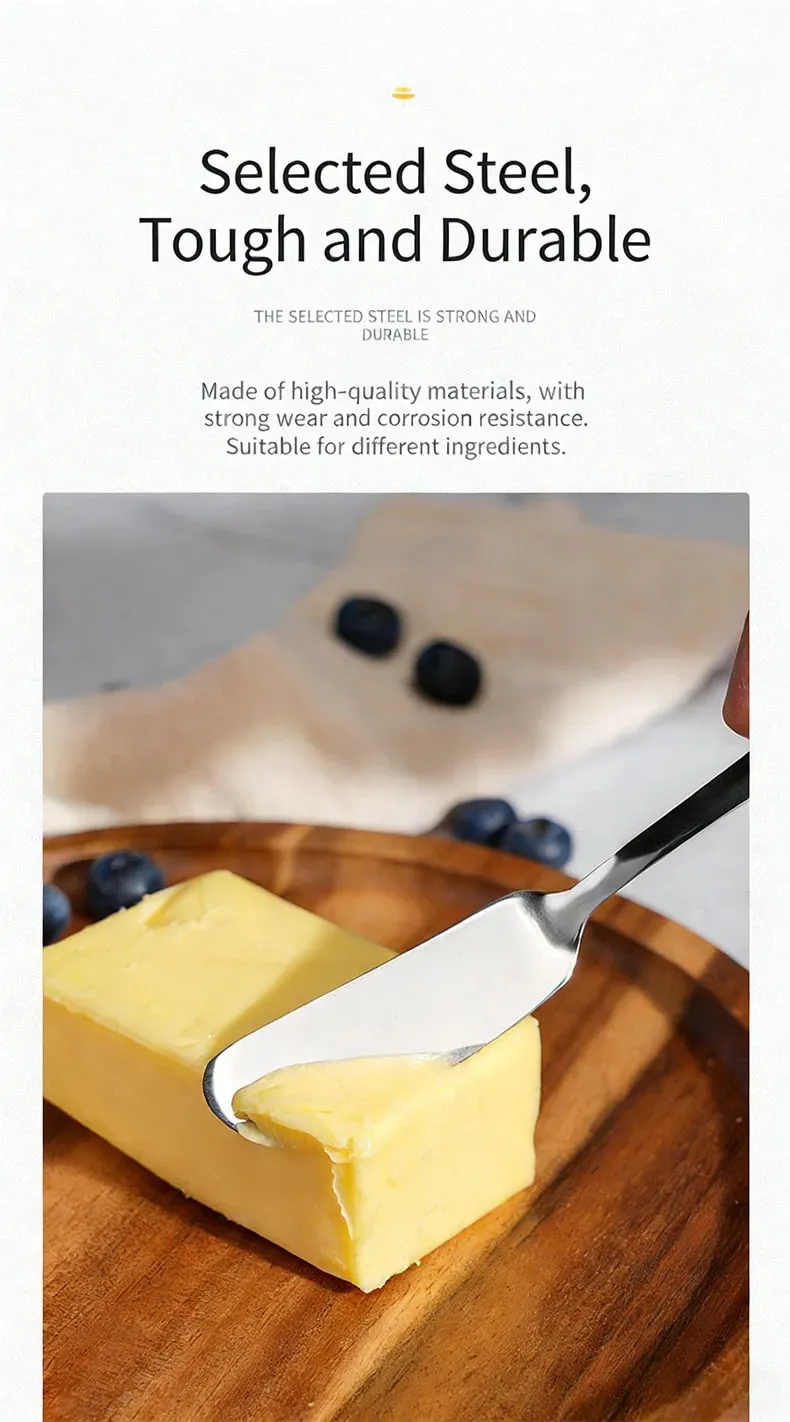 Stainless Steel Cheese Butter Spreader - Multipurpose Knife for Sandwiches Jams Bread Condiments & Appetizers Kitchen Essent — image 9