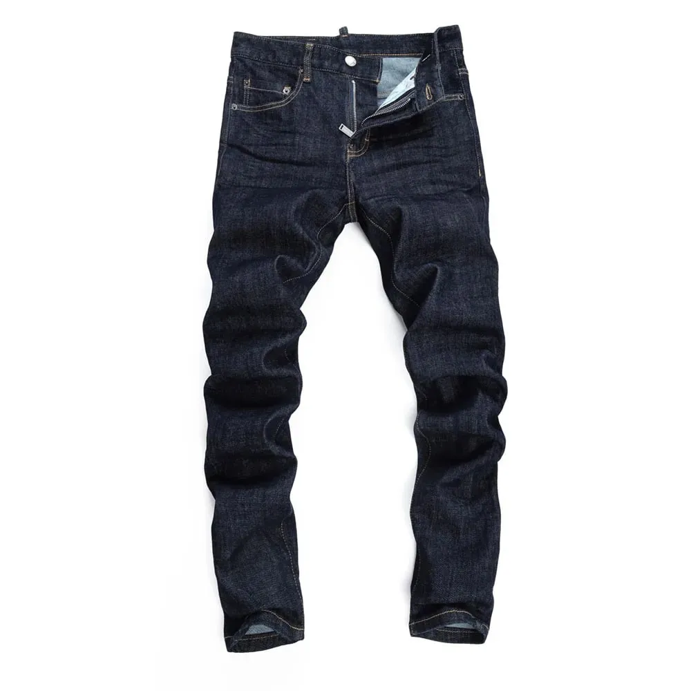 new design Man Jeans Pants Cotton straight Slim Jeans Denim Designer Elastic zipper D2 COOLGUY JEANS black top quality 565