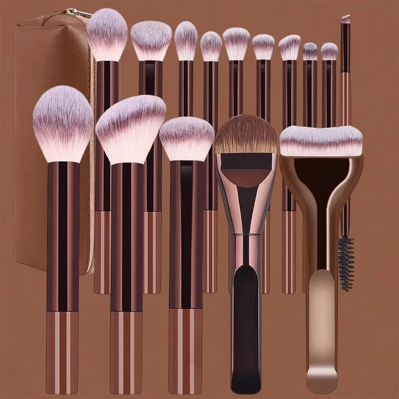 16Pcs Soft Bristle Kabuki Blending Makeup Brush Set Foundation Eyeshadow Blush Cosmetic Tool Professional Makeup Brush