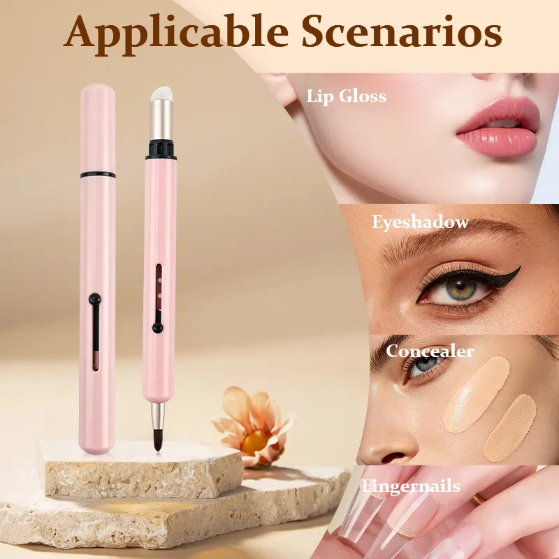 1pcs Retractable Dual Ended Lip Brush Silicone Blending Head Soft Fiber Makeup Tool for Lipstick Lip Gloss Applicator Brushes — image 1