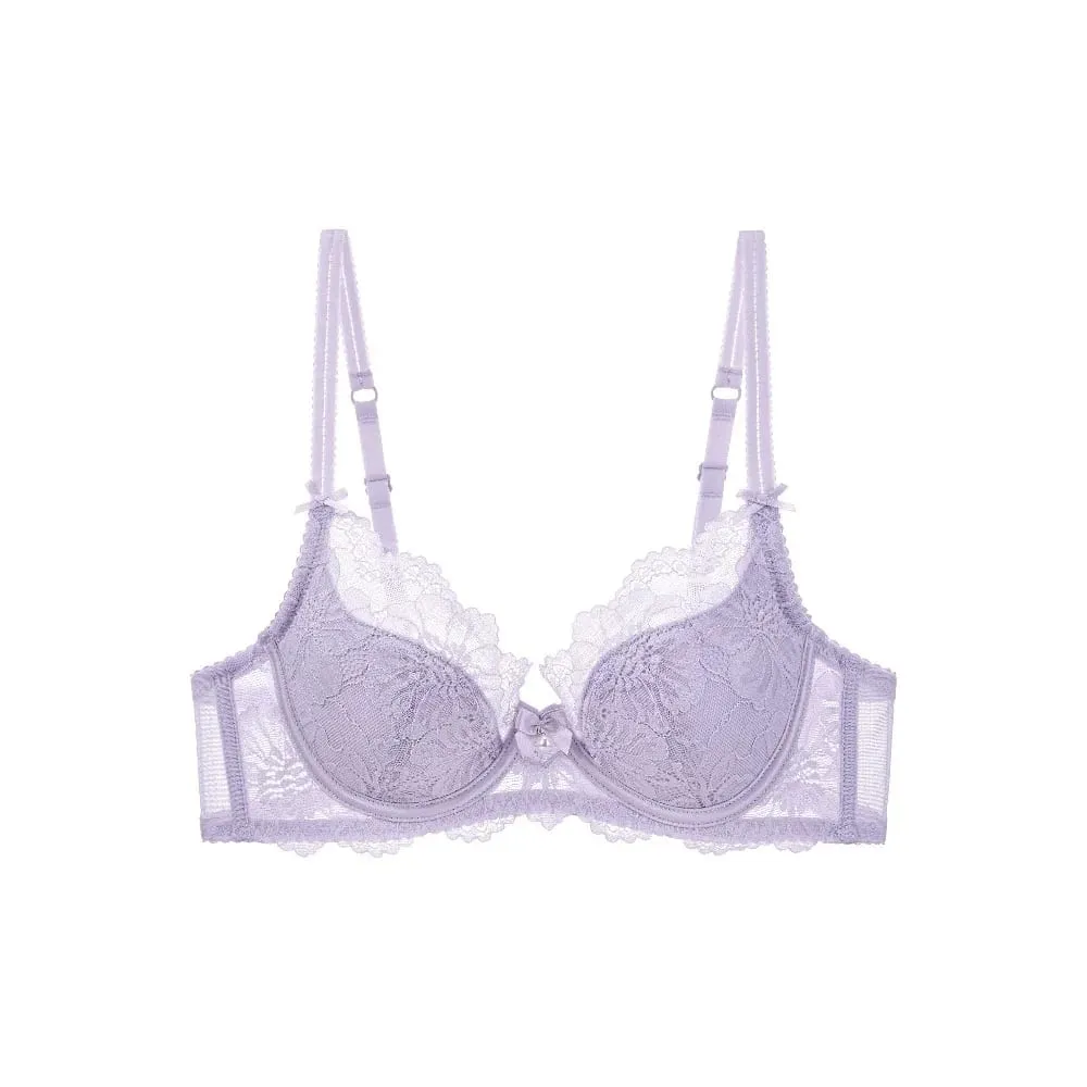 French Lace Sexy Minimizer Bra Comfortable Soft Underwire Anti Sagging Pure Desire Full Figure Brassiere 32‑38 A-C — image 1