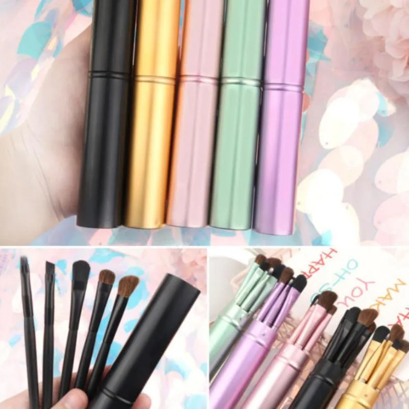5pcs eyeliner Brush With Storage Tube Eye Makeup Brushes Set Soft Eyeshadow Brush Smudging Brush — image 5