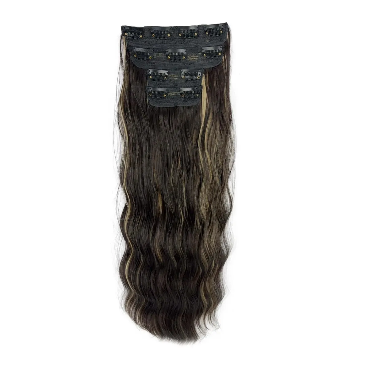 4-Piece Set Women's Synthetic Clip-in Wig Extensions Long Wavy Thick Clip-in Wig Pieces Voluminous Wig — image 9