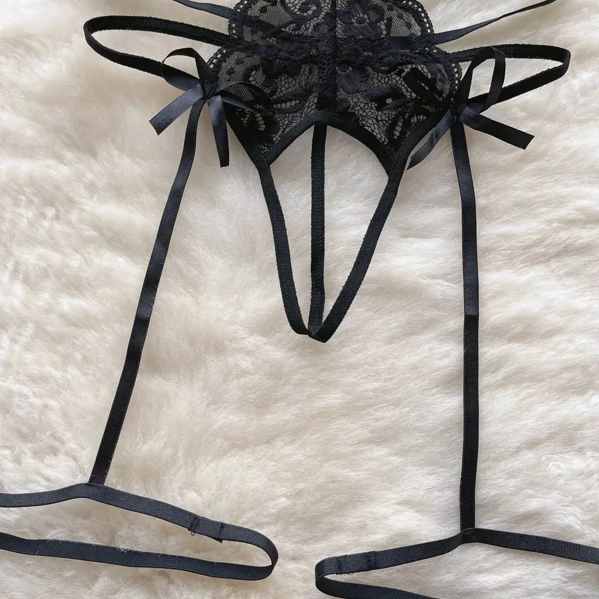 Body Camisole en dentelle ajourée pour femmes, col en v, dos nu, sans manches, Lingerie érotique, coupe cintrée, pyjama avec nœud, Sexy, combishort transparent noir