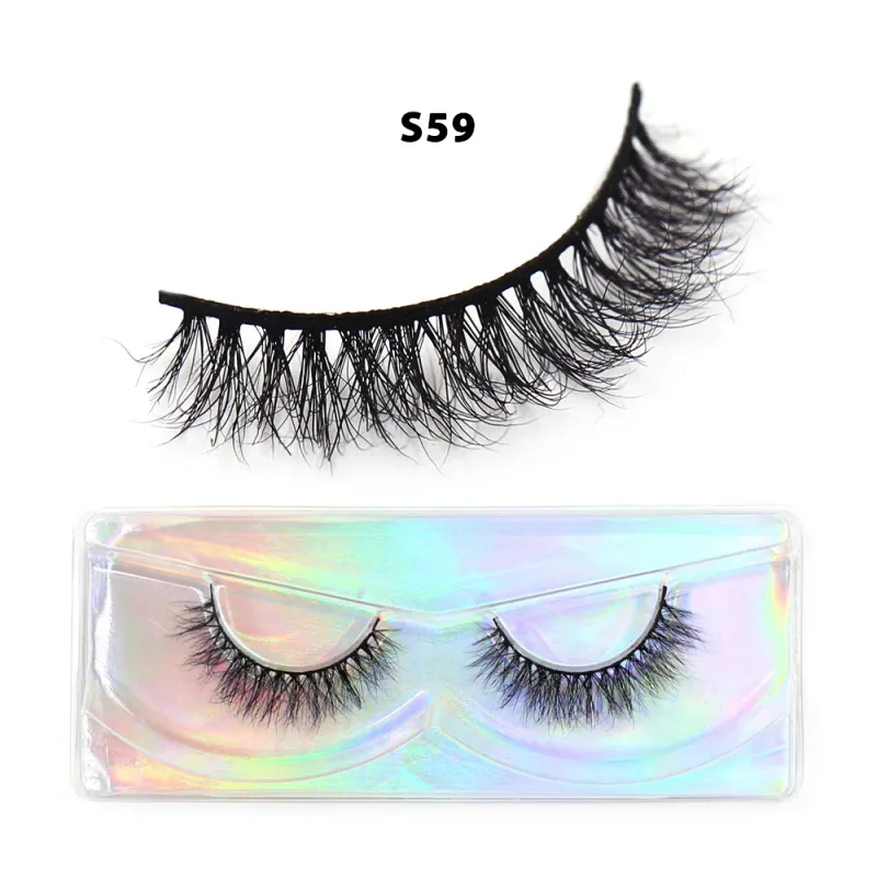 Short Natural 3D Mink Lashes Fluffy Wispy Fake Eyelashes Crisscross False Lashes Eyelash Extension Makeup — image 28